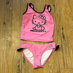 Sanrio Hello Kitty Girls Two Piece Swimsuit Black/Pink Size 6X